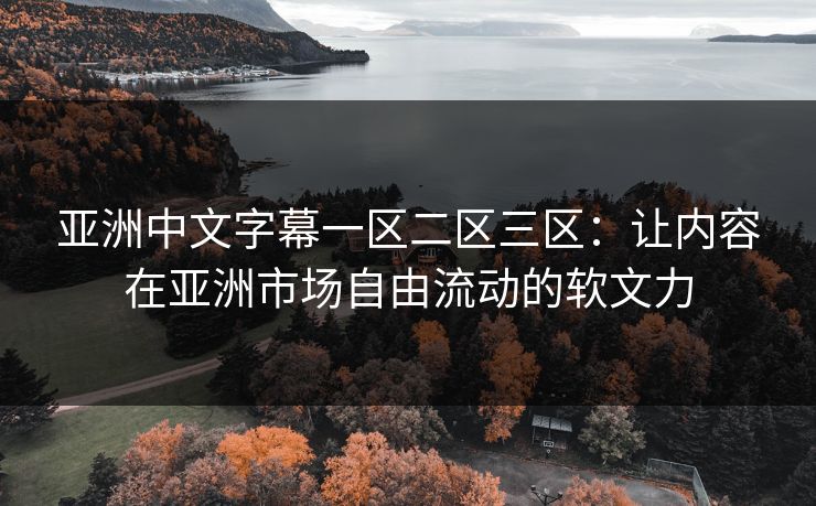 亚洲中文字幕一区二区三区：让内容在亚洲市场自由流动的软文力