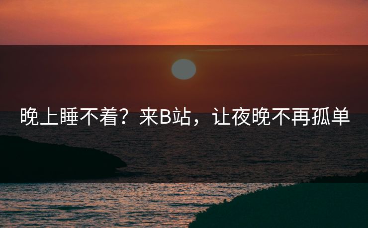 晚上睡不着？来B站，让夜晚不再孤单